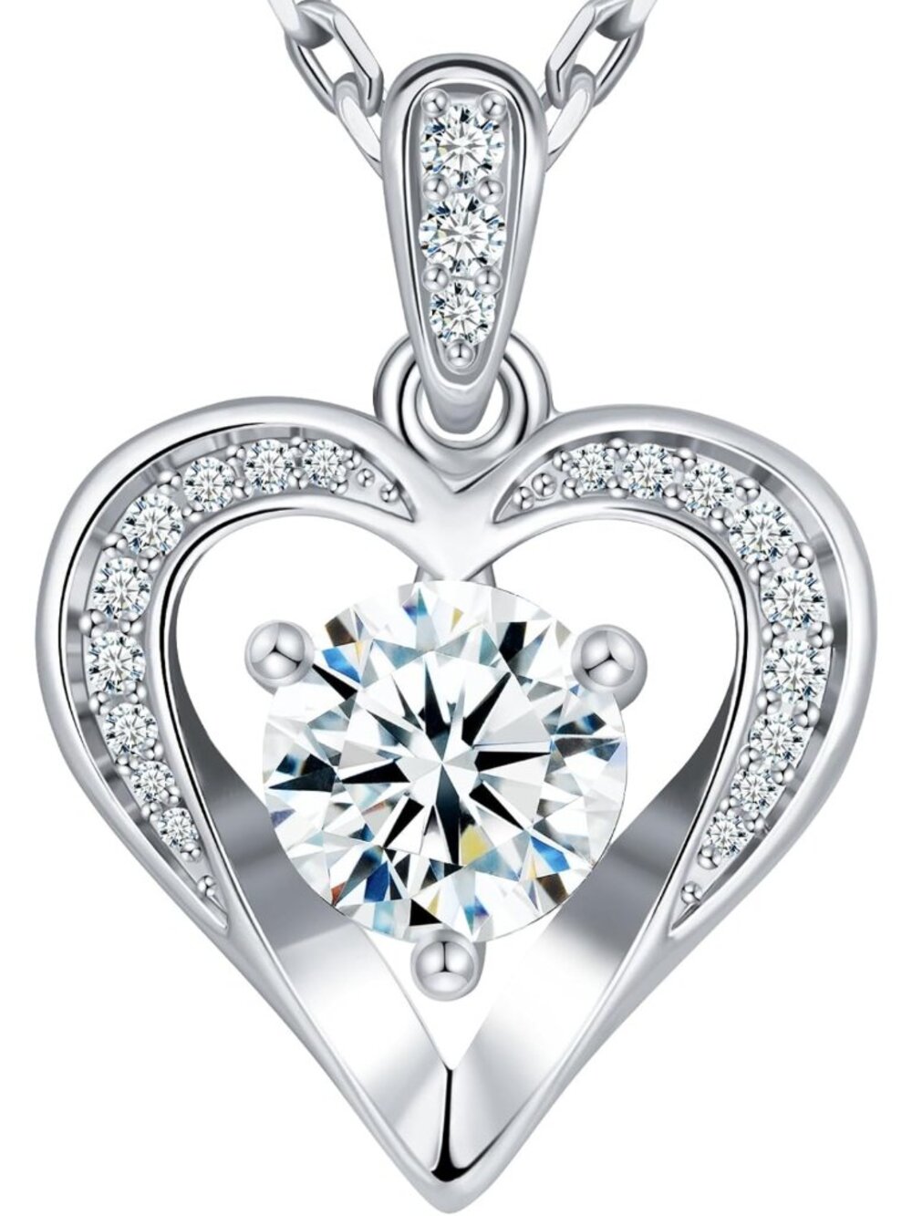 Stunning Moissanite Heart Pendant Necklace for Women - Elegant Diamond Jewelry